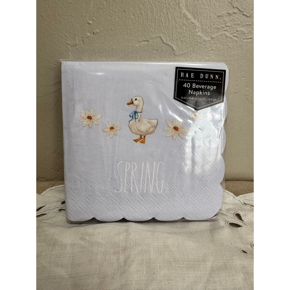 Rae Dunn SPRING lavender goose napkins 40